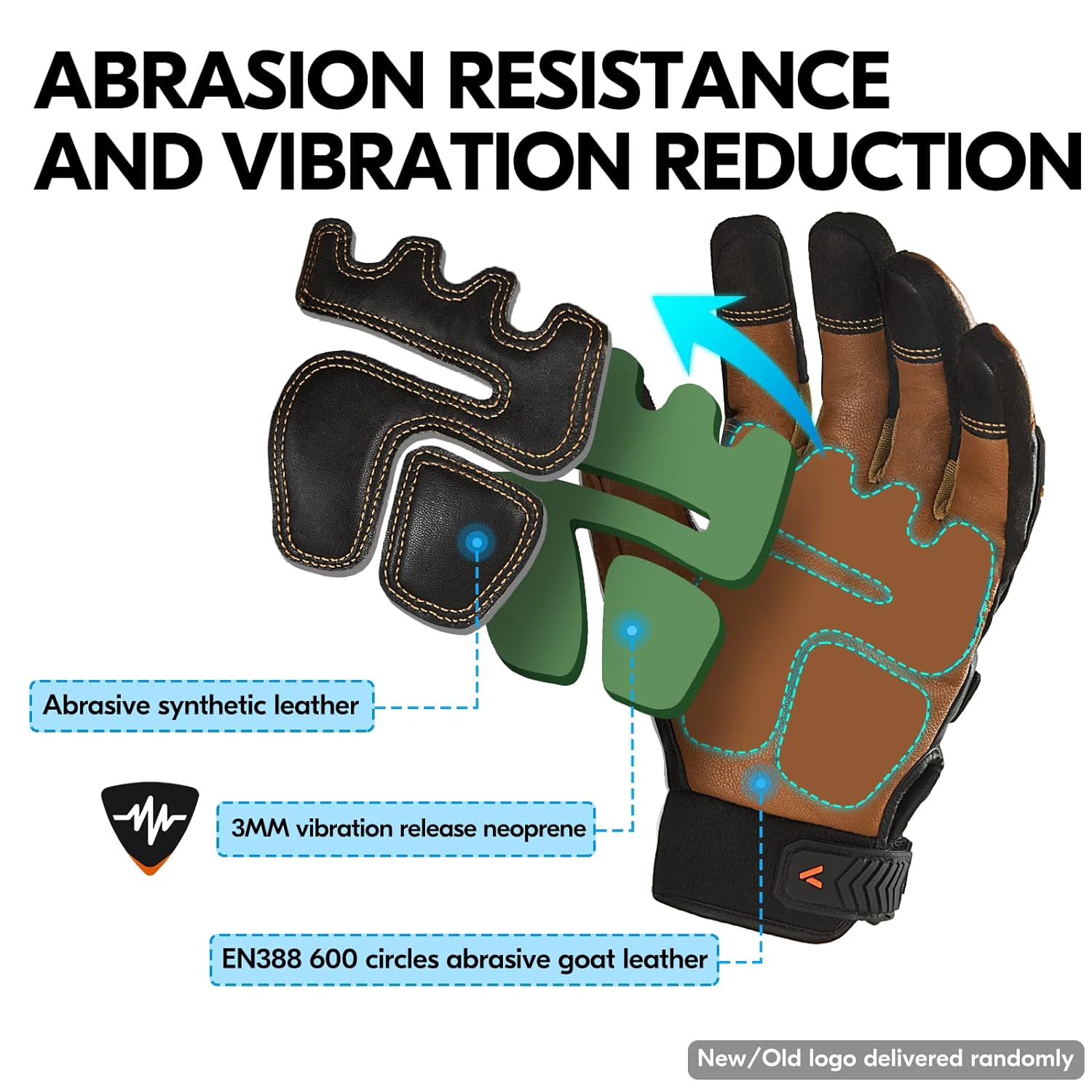 Vgo... 1-Pair -4℉ or above Winter Waterproof High Dexterity Heavy Duty Mechanic Glove, Rigger Glove, Anti-vibration, Anti-abrasion, Touchscreen (Size L, Brown, GA8954FW) - Image 5
